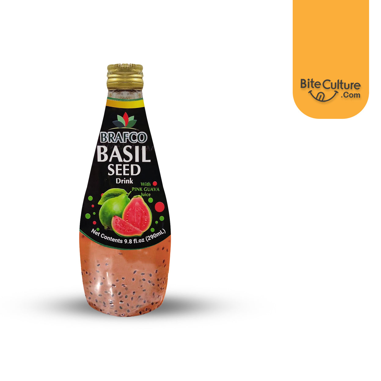 Brafco-Pink Guava Juice Basil Seed Drink 290 ml (9.8 Oz)
