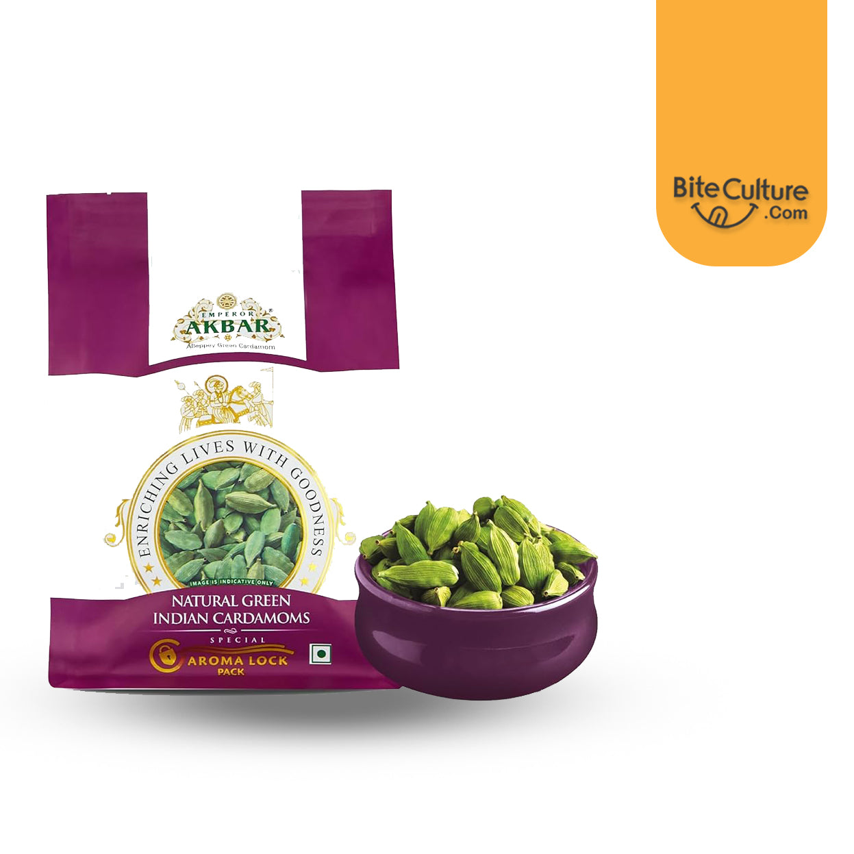 Akbar-Natural Green Indian Cardamoms 50 Gr