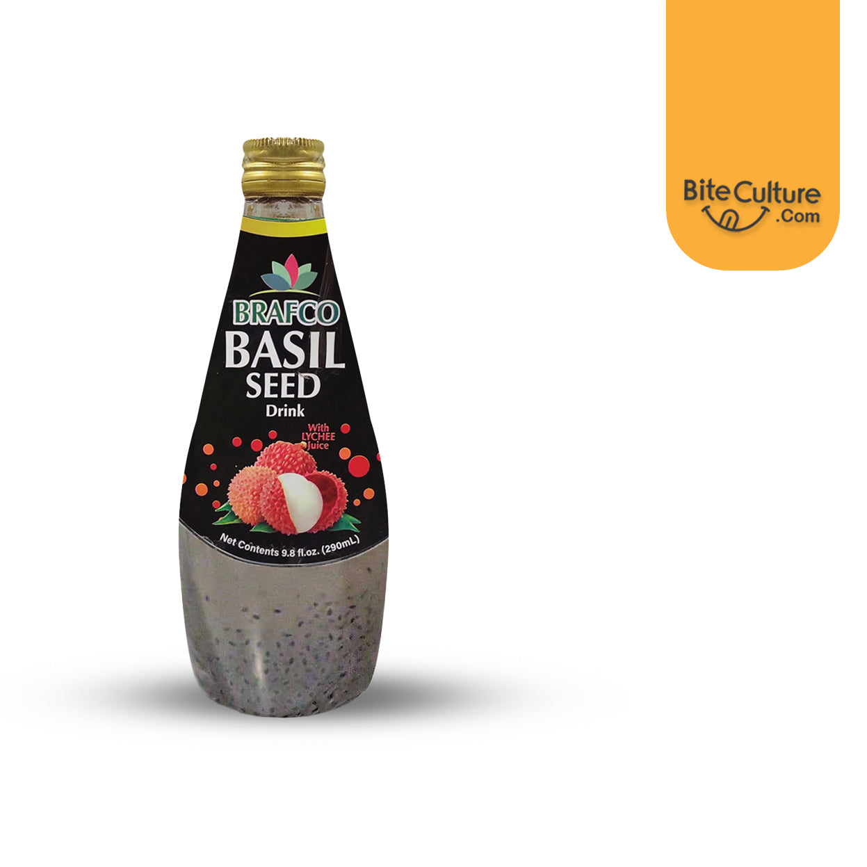 Brafco-Lychees Juice Basil Seed Drink 290 ml (9.8 Oz)