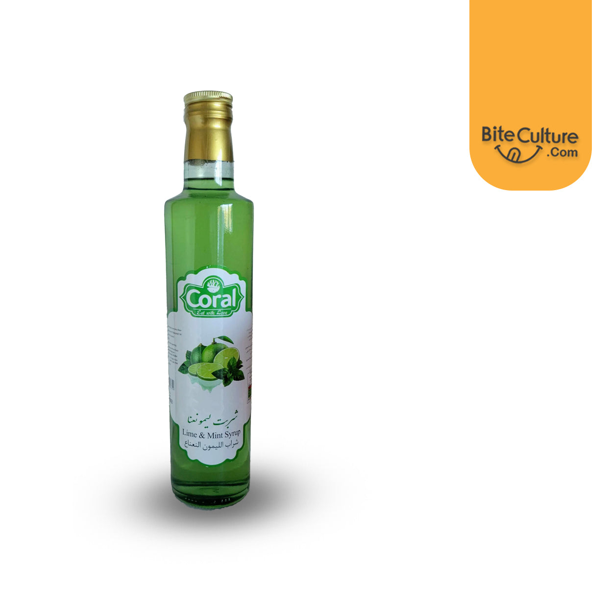 Coral-Lime &amp; Mint Syrup- Limo Nana 16.9 Oz 500 ml