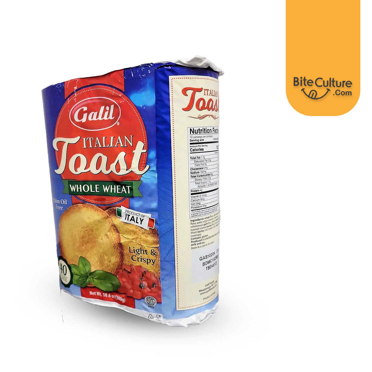 Galil-Italian Toast-Whole Wheat Light &amp; Crispy 40 Slices 300g
