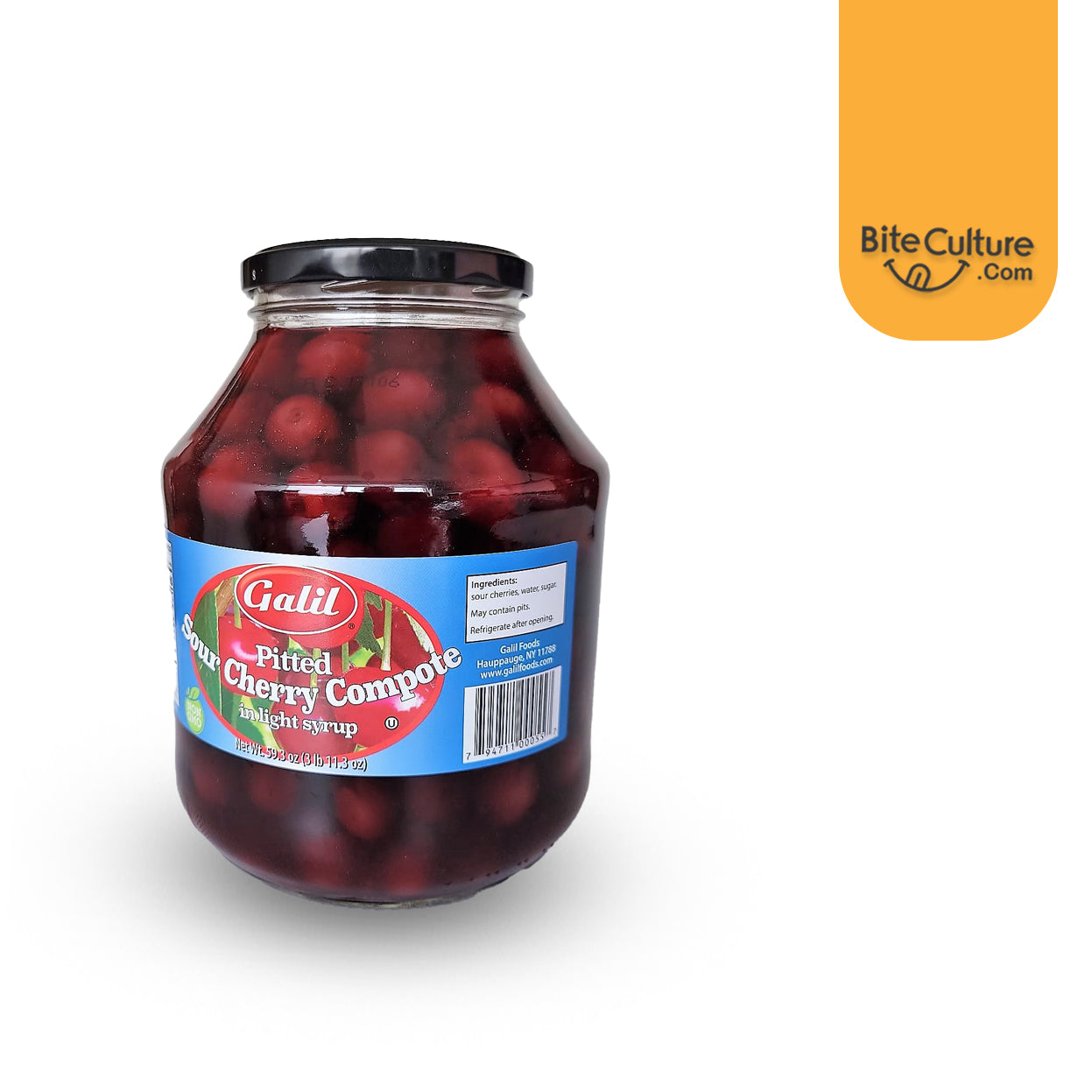 Galil-Pitted Sour Cherry Compote in light Syrup 3 lb