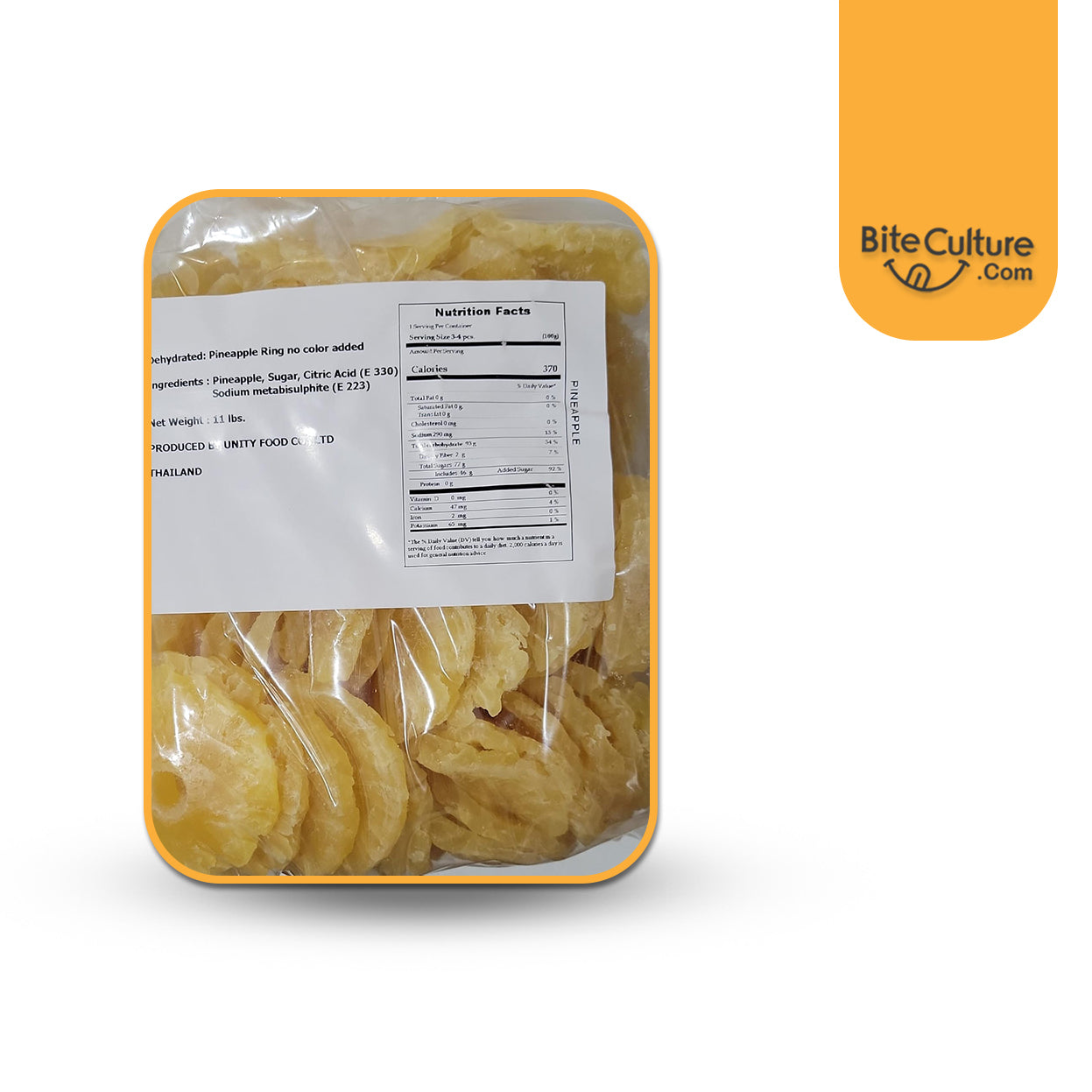 Pineapple Dried Sliced Ring Dehydrated 1 Lb