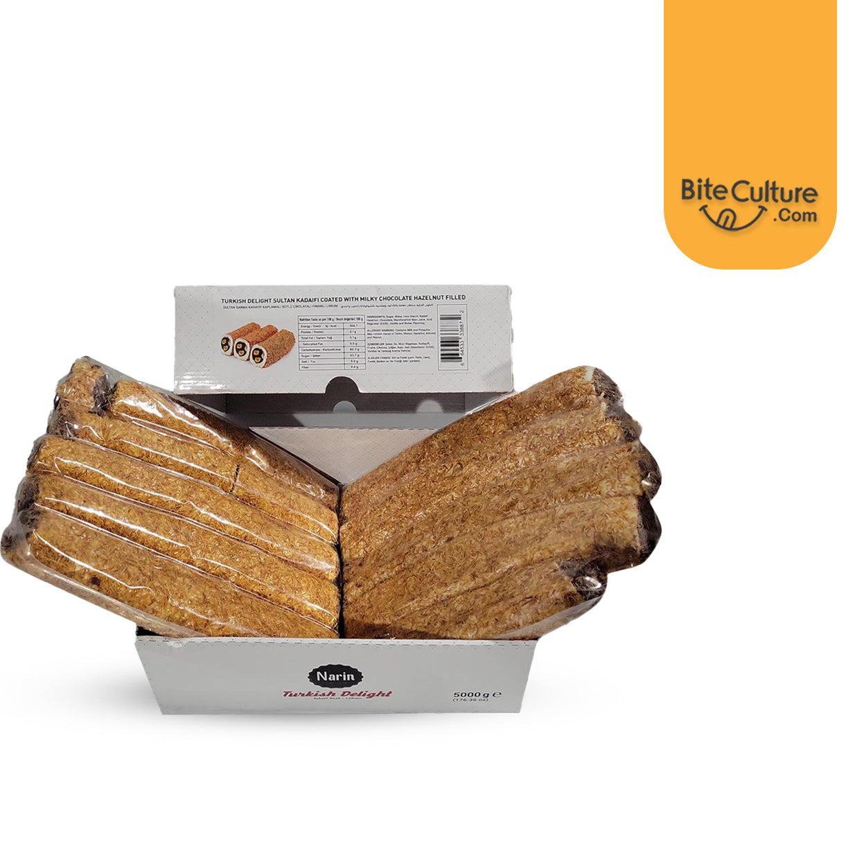 Narin-Turkish Delight Coated with Milky Chocolate Hazelnut Filled- Big Rolls Baslogh 5 Kg 176.36 oz