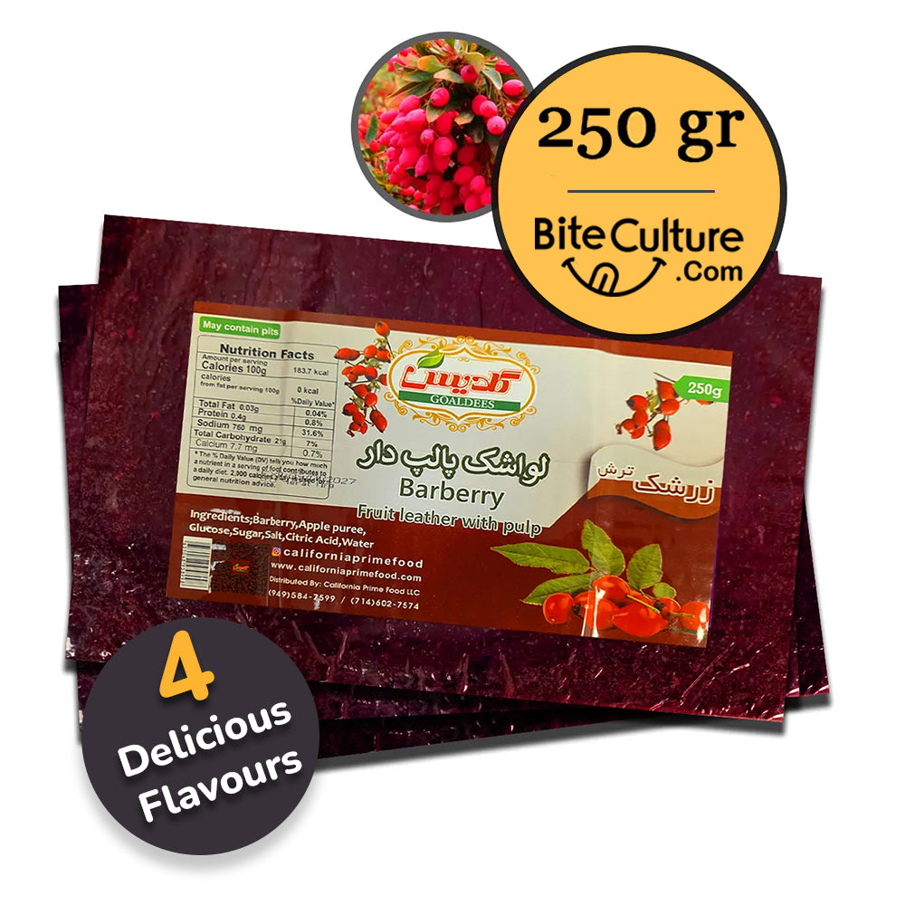 Goldis-Lavashak-4 Flavour with Pulp 250 Gr