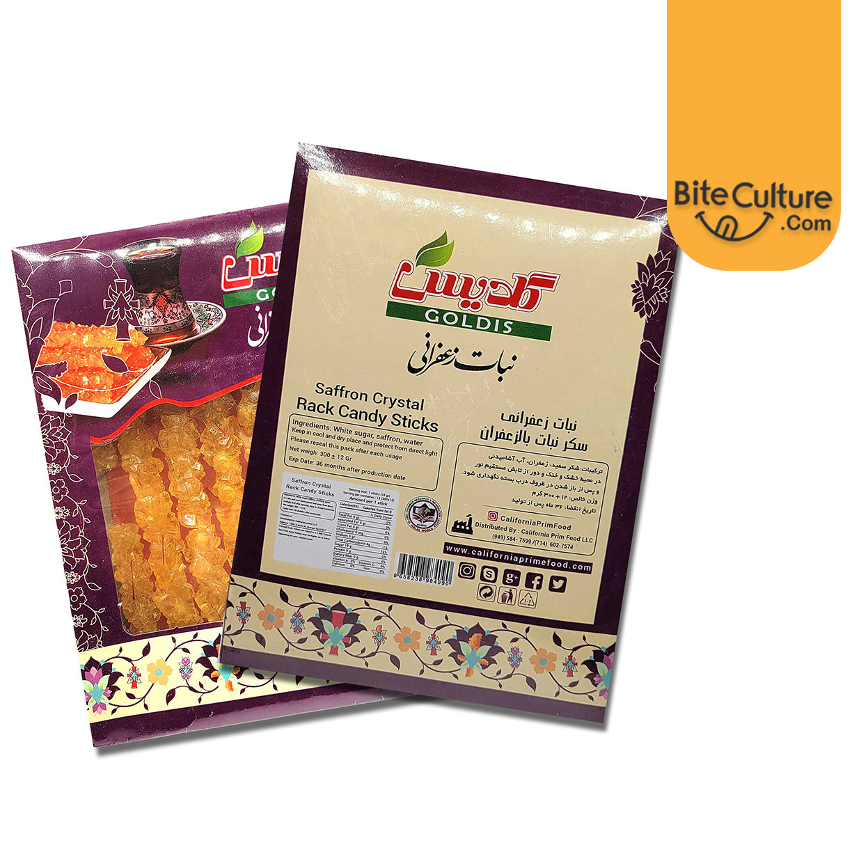 Nabat Goldis-Saffron Crystal Rock Candy 300 Gr